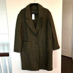 Banana Republic wool blend Cocoon coat-olive green-size Small